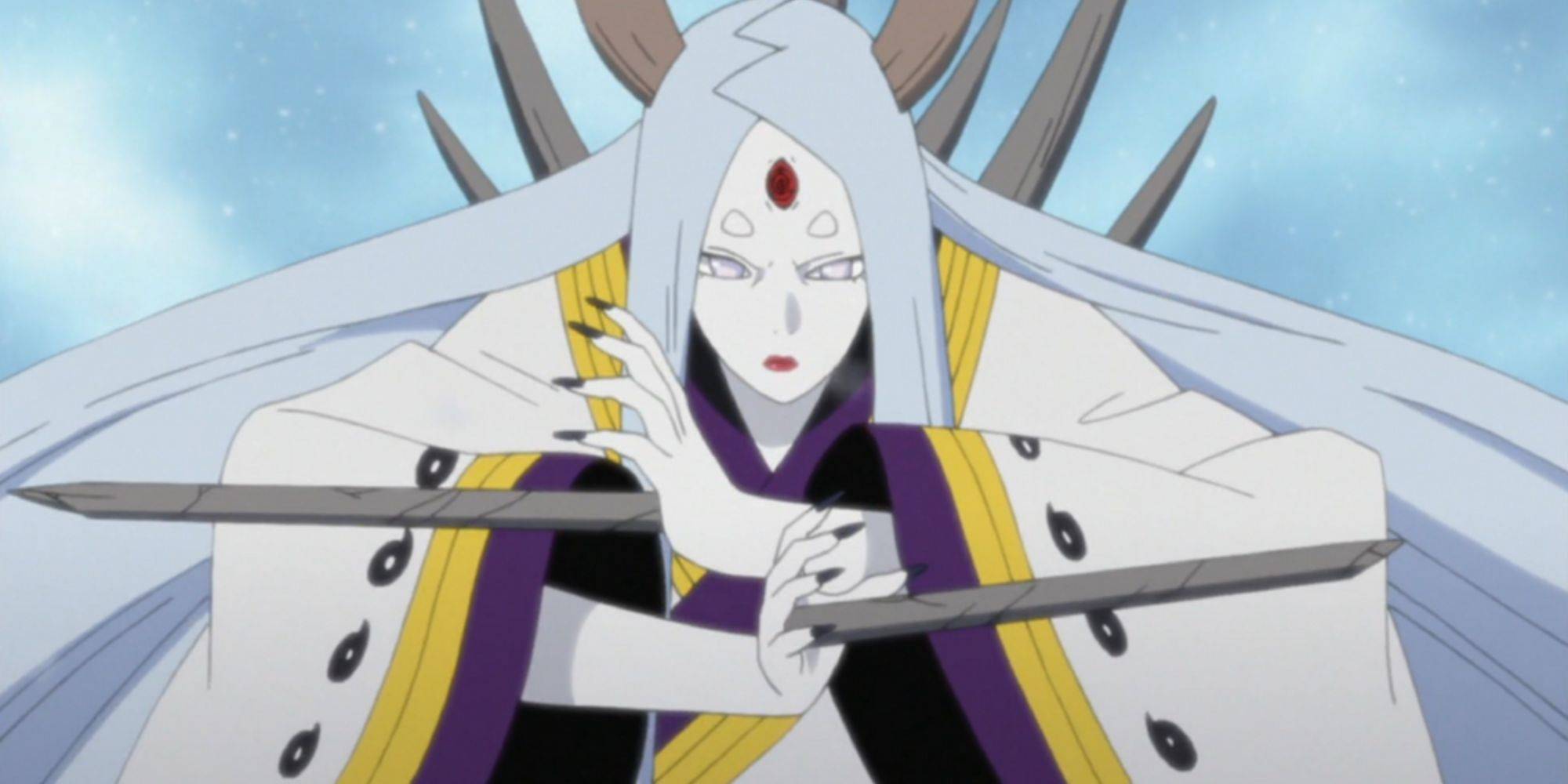 Kaguya Otsutsuki using All-Killing Ash Bones