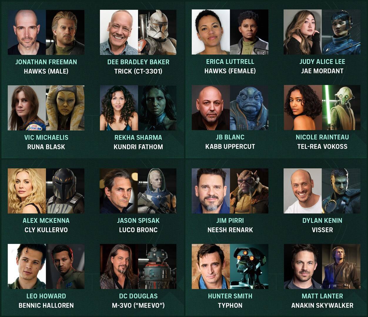 Star Wars Zero Company cast announcement image
