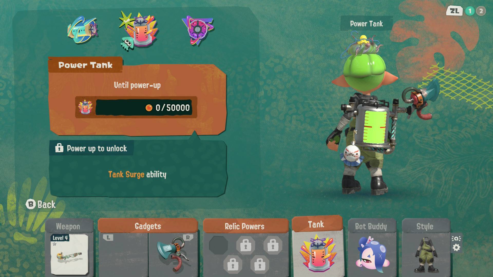 Three gadget tanks side by side: speed, power, and technical variants