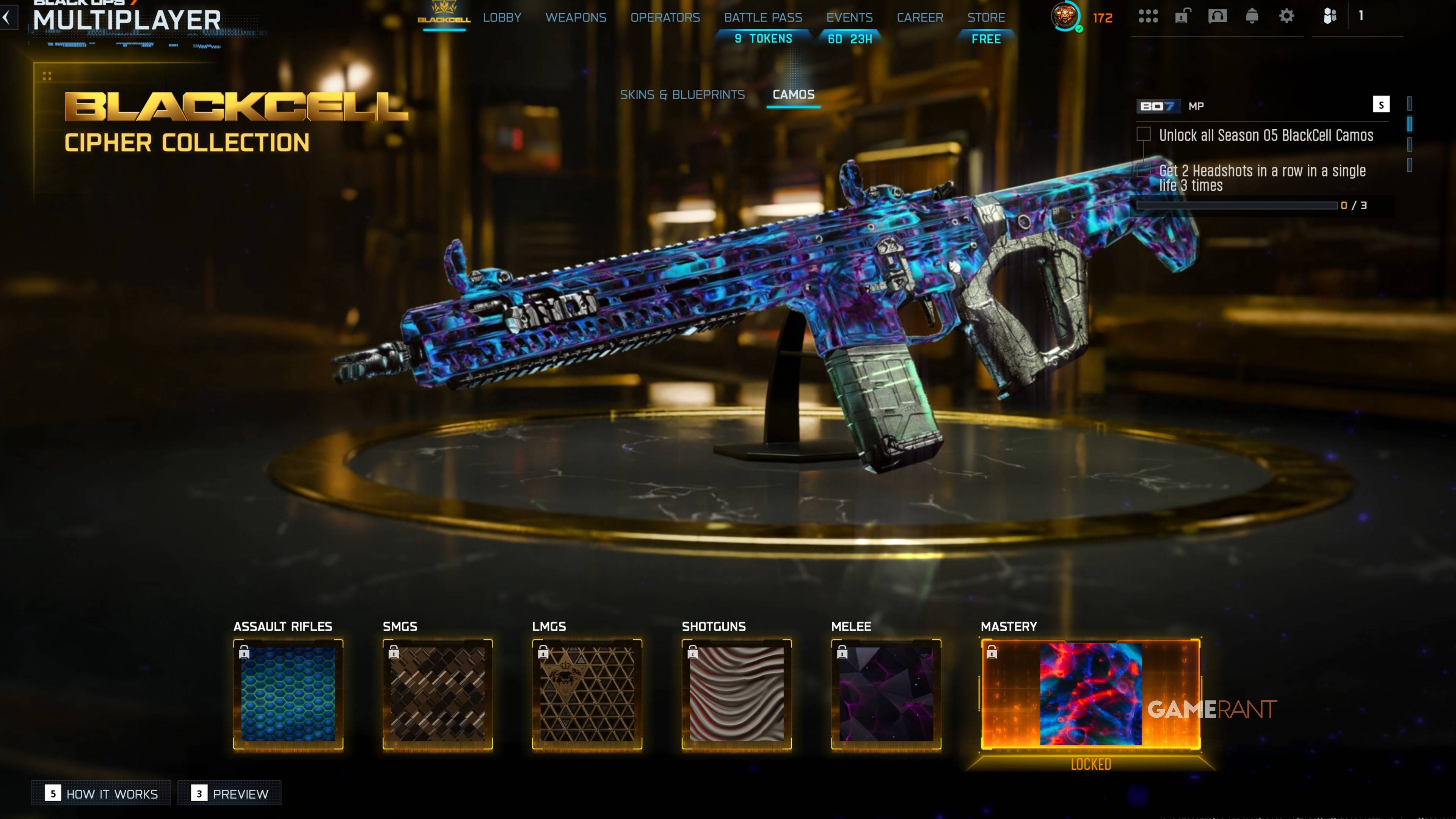 All six BlackCell camos for Season 5