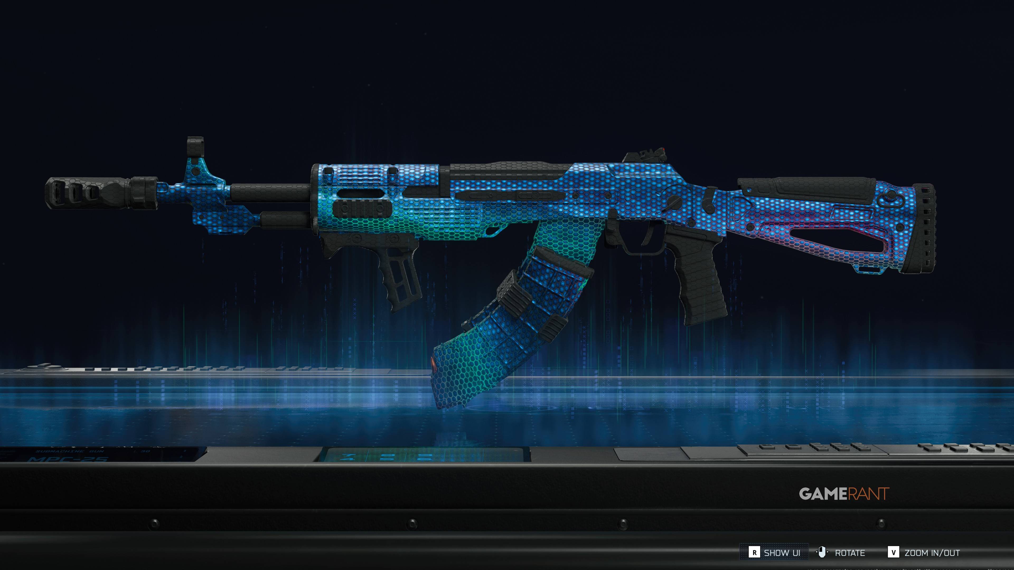 Tessellation camo on an assault rifle