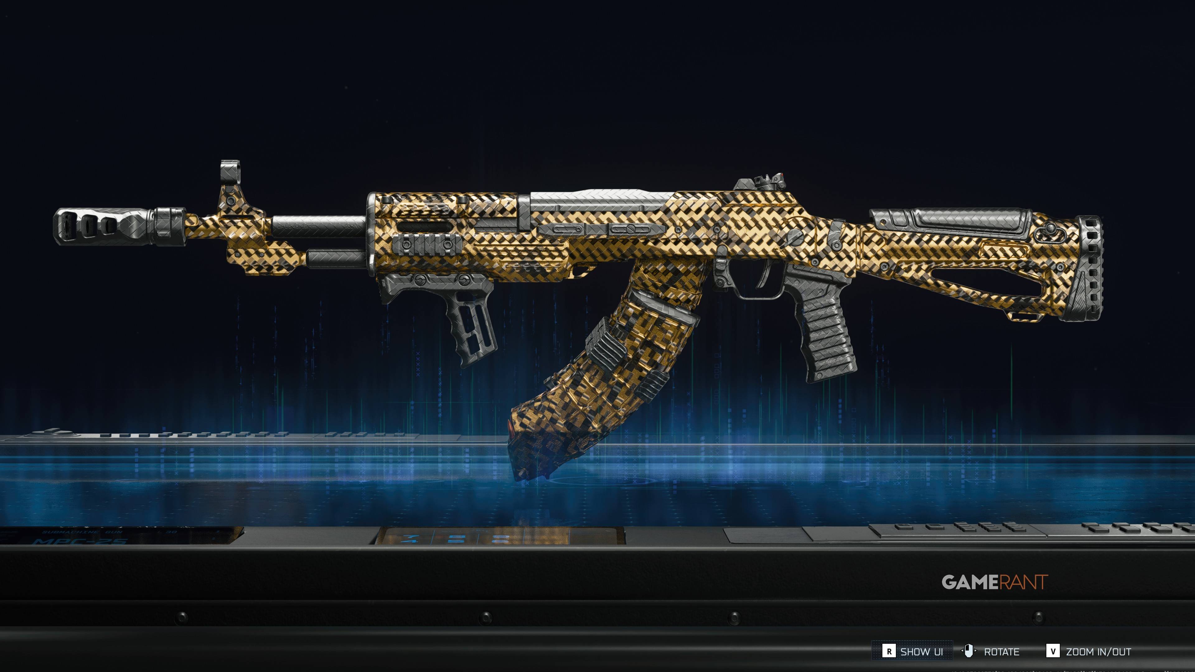 Ornate camo on an SMG